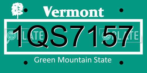 1QS7157 Vermont License Plate