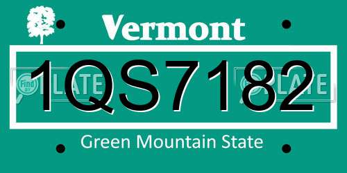 1QS7182 Vermont License Plate