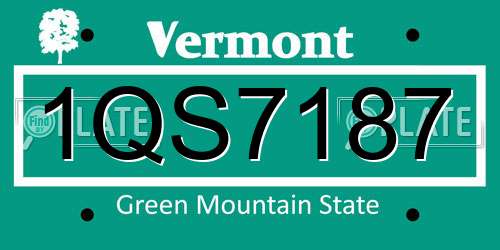 1QS7187 Vermont License Plate
