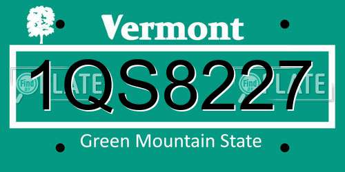 1QS8227 Vermont License Plate