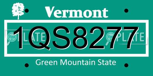 1QS8277 Vermont License Plate