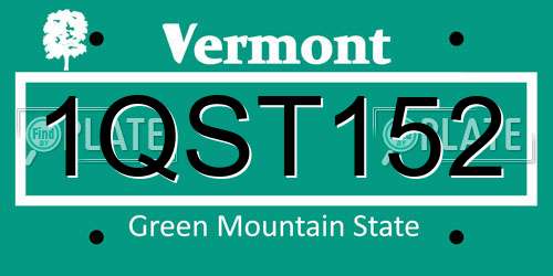 1QST152 Vermont License Plate