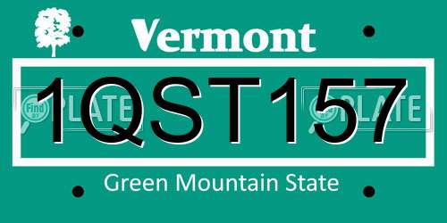 1QST157 Vermont License Plate