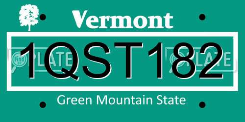1QST182 Vermont License Plate