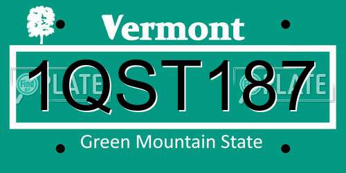 1QST187 Vermont License Plate