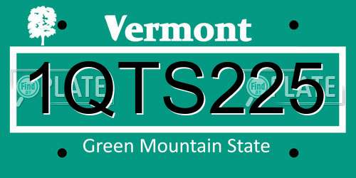 1QTS225 Vermont License Plate