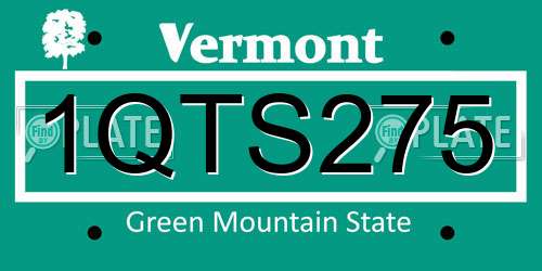 1QTS275 Vermont License Plate