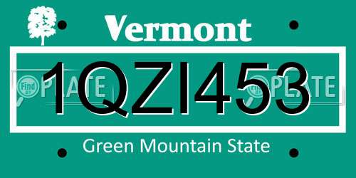 1QZI453 Vermont License Plate