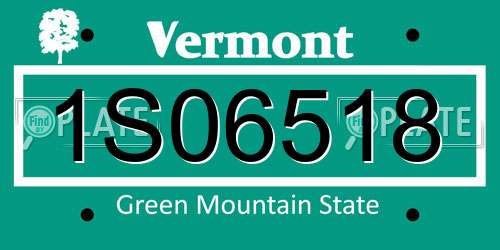 1S06518 Vermont License Plate