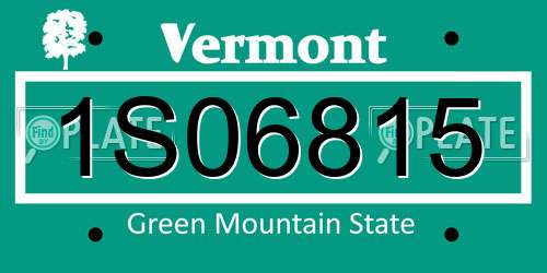 1S06815 Vermont License Plate