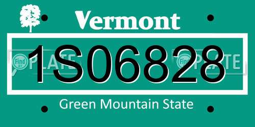 1S06828 Vermont License Plate