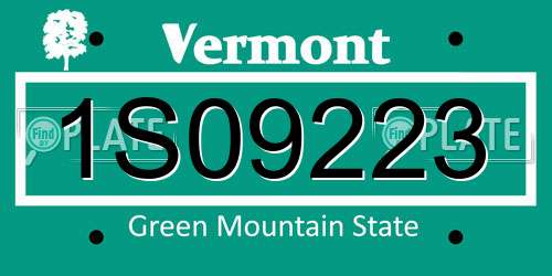 1S09223 Vermont License Plate