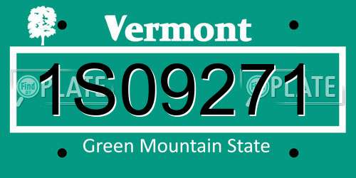 1S09271 Vermont License Plate