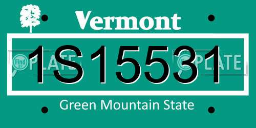 1S15531 Vermont License Plate