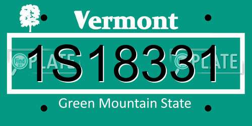 1S18331 Vermont License Plate