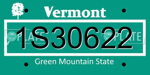 1S30622 Vermont License Plate