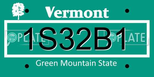 1S32B1 Vermont License Plate