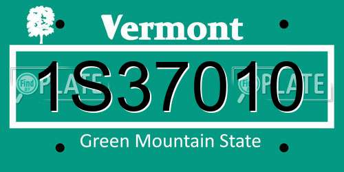 1S37010 Vermont License Plate