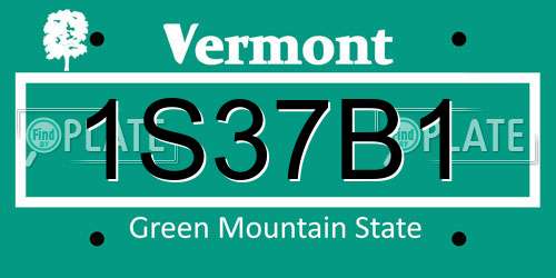 1S37B1 Vermont License Plate