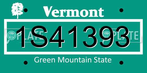1S41393 Vermont License Plate