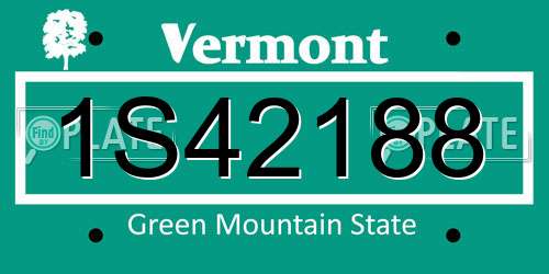 1S42188 Vermont License Plate