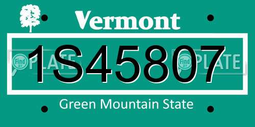 1S45807 Vermont License Plate