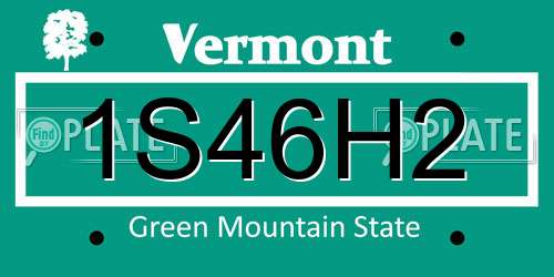 1S46H2 Vermont License Plate