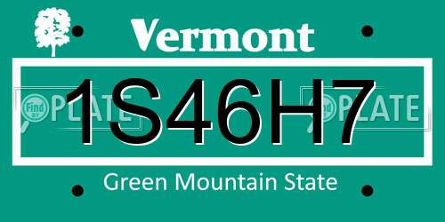 1S46H7 Vermont License Plate