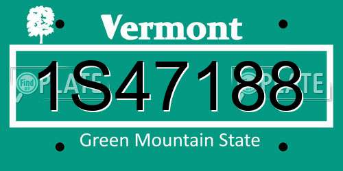 1S47188 Vermont License Plate