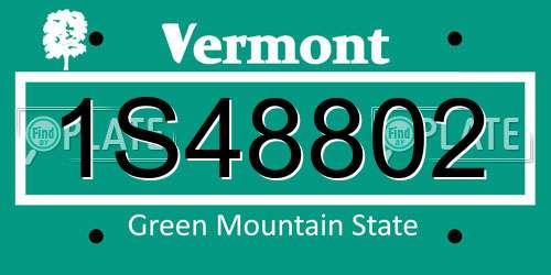 1S48802 Vermont License Plate