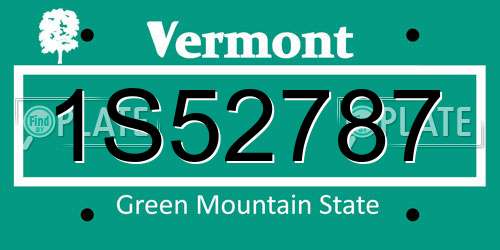 1S52787 Vermont License Plate