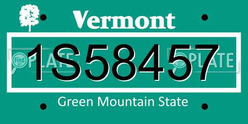 1S58457 Vermont License Plate