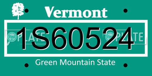 1S60524 Vermont License Plate