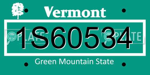 1S60534 Vermont License Plate