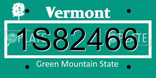 1S82466 Vermont License Plate