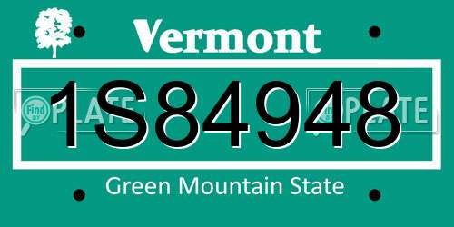 1S84948 Vermont License Plate