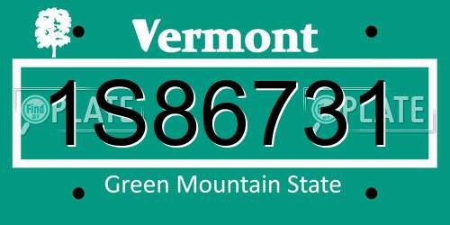 1S86731 Vermont License Plate