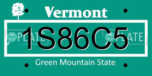 1S86C5 Vermont License Plate