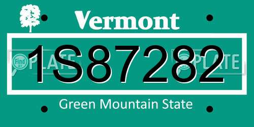 1S87282 Vermont License Plate