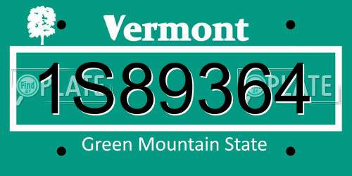 1S89364 Vermont License Plate