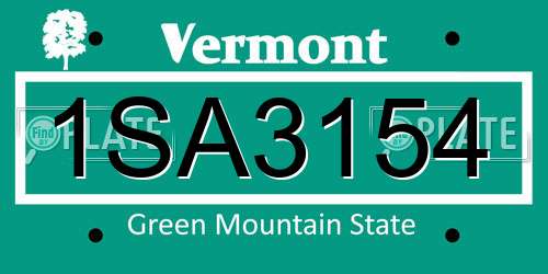 1SA3154 Vermont License Plate