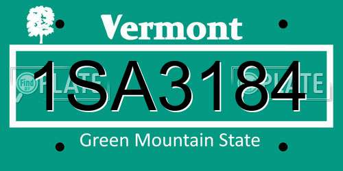 1SA3184 Vermont License Plate