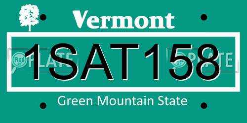 1SAT158 Vermont License Plate