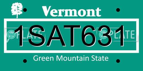1SAT631 Vermont License Plate