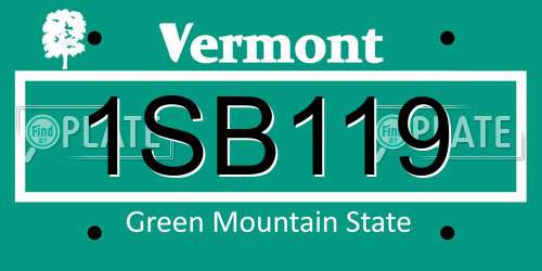 1SB119 Vermont License Plate