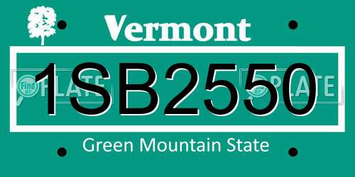 1SB2550 Vermont License Plate