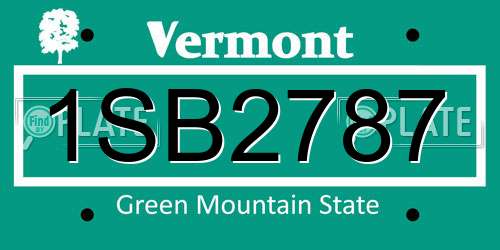 1SB2787 Vermont License Plate