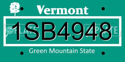 1SB4948 Vermont License Plate
