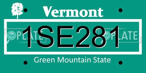 1SE281 Vermont License Plate
