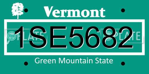 1SE5682 Vermont License Plate